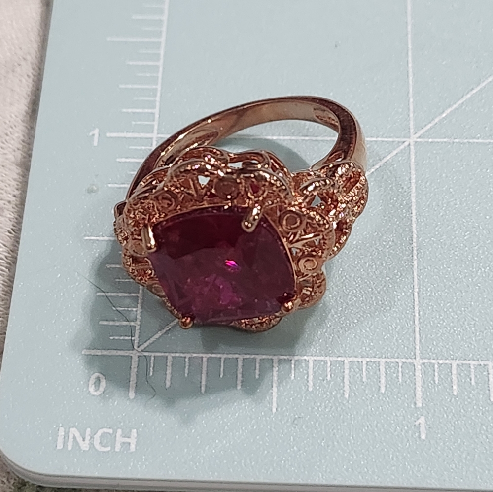 NWT JTV Red Stone Ring Set In Copper Size 8